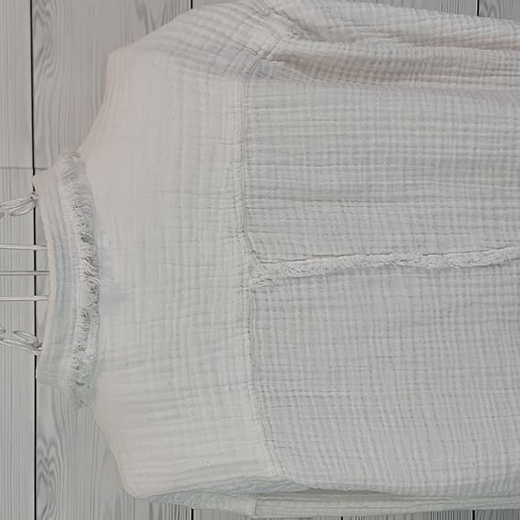 Urban Outfitters White Gauze Cotton  Button-Up Shirt Womens Size S - Picture 7 of 11